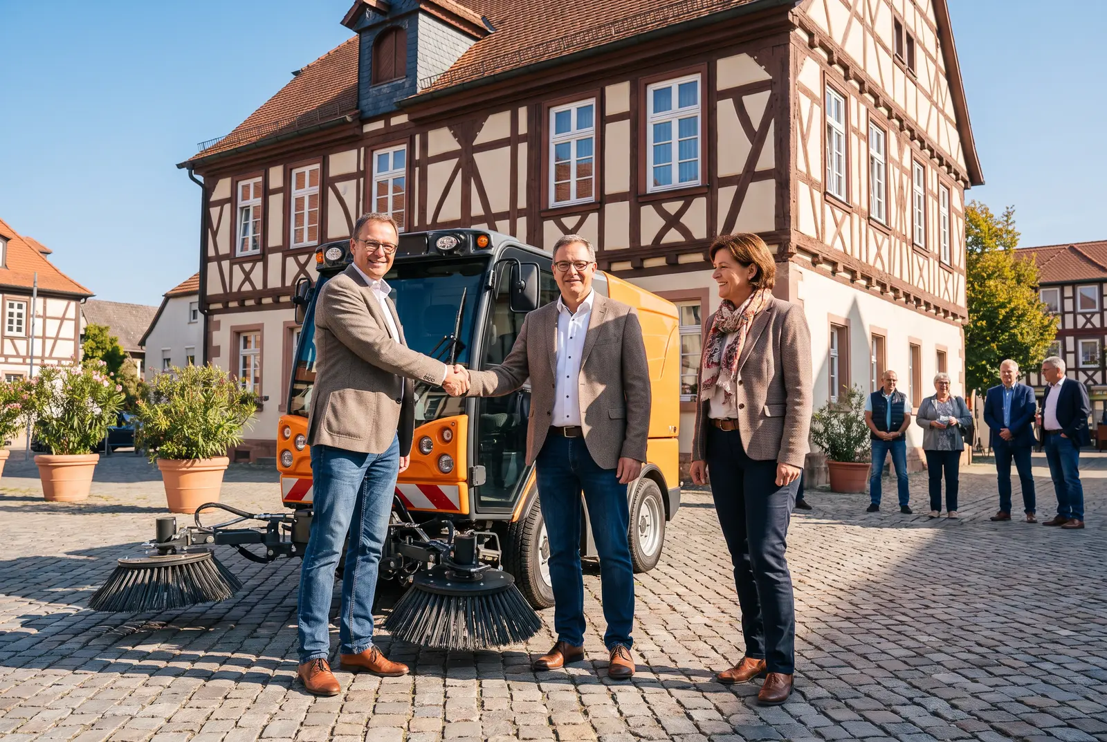 Übergabe einer gesponserten Ausstattung an eine Einrichtung