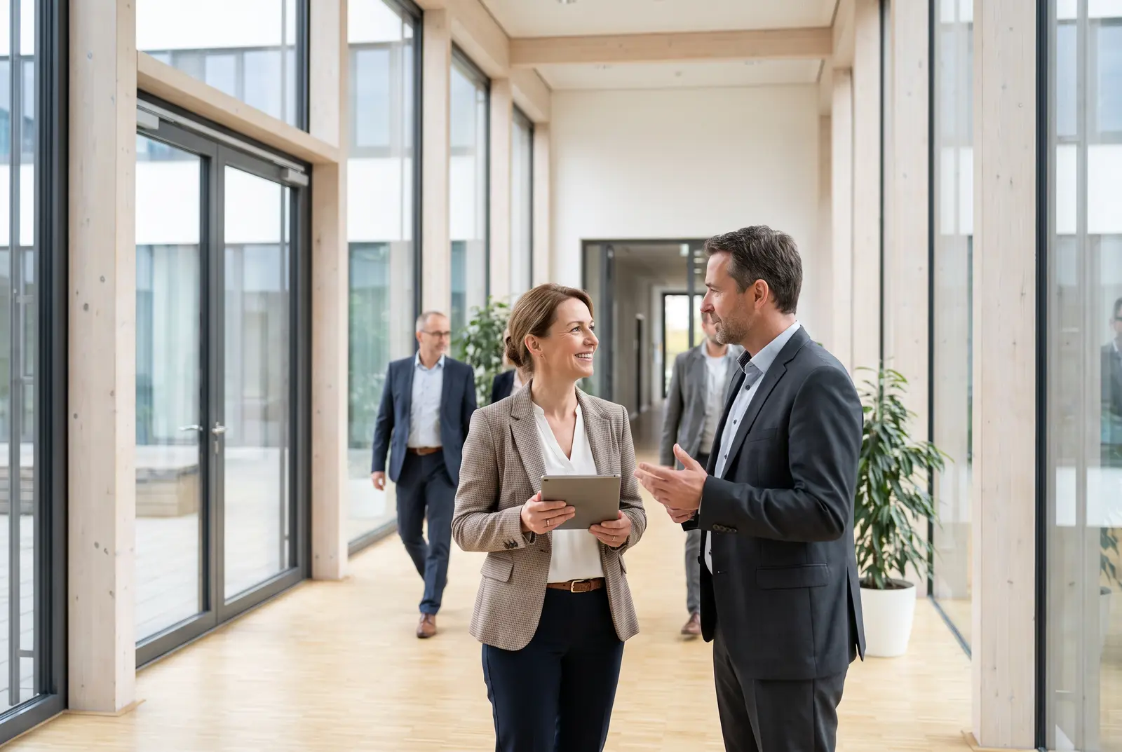 IFS-Vermittlerin im Gespräch mit der Leitung einer kommunalen Einrichtung